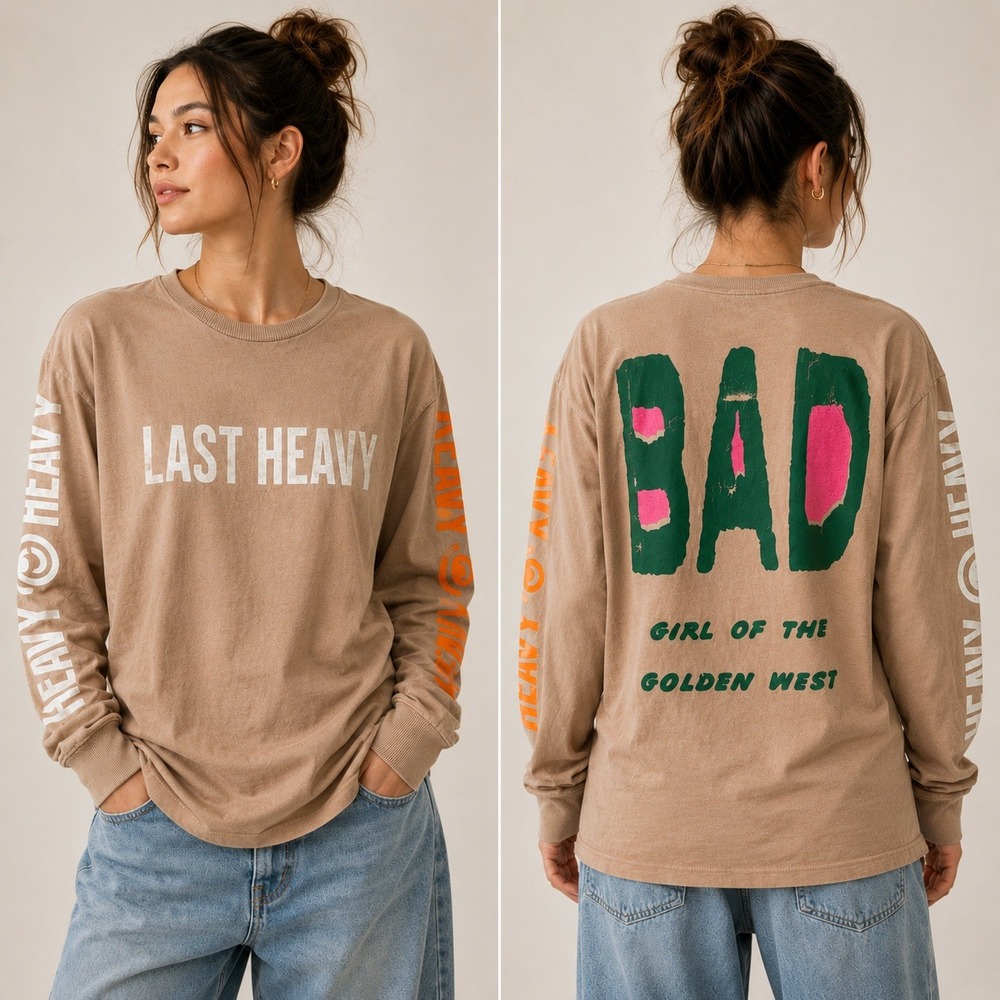 Last Heavy Long Sleeve T-Shirt Graphic Print USA Made Heavyweight Jersey XL
